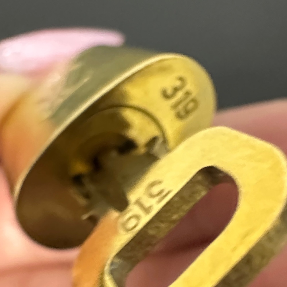 💯% Authentic Louis Vuitton Luxurious Gold Padlock and Key #319. EUC - Picture 2 of 8